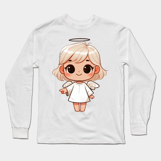 Cute Little Angel Long Sleeve T-Shirt by Dmytro